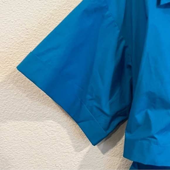 Urban Revivo blue structured shirt mini dress with cut out middle size 4 cotton - Picture 9 of 9